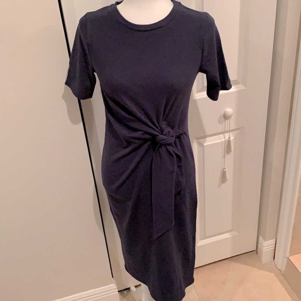 Adyson Parker Tie Waist Midi-Dress Size: XS Navy